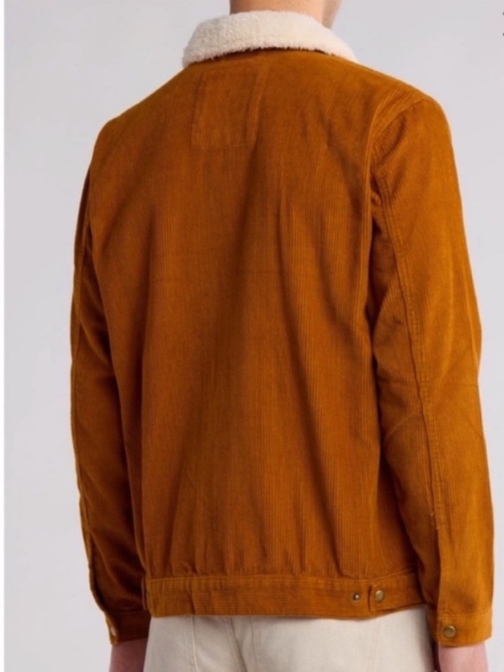 Volcom Medium Coat Halecrest Corduroy Trucker Jacket Faux Shearling Collar NWT